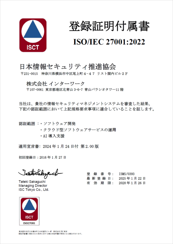 ISCT認定証